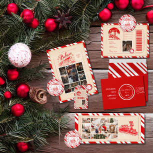 Tarjeta Festiva Billete de 9 Navidades del Polar Express