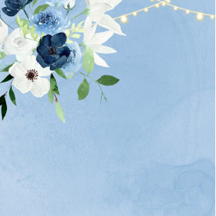Invitación Dusty Navy Ethereal Bridesmaids Floral Luncheon I