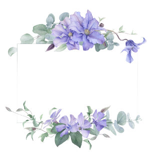Invitación Elegante Boda de cuadro periwinkle clematis