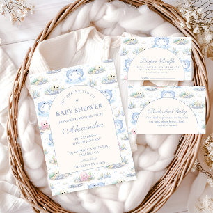 Invitación Animales Marinos Elegante Arco Baby Shower