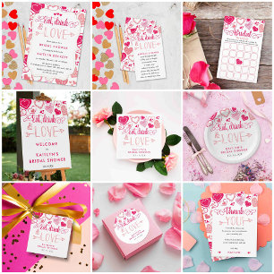 Servilleta De Papel "Comer, beber y amar" El día de San Valentín ducha