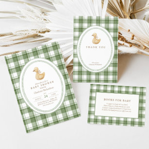 Tarjeta De Agradecimiento Patito   Clásica Ducha de Bebé Neutral