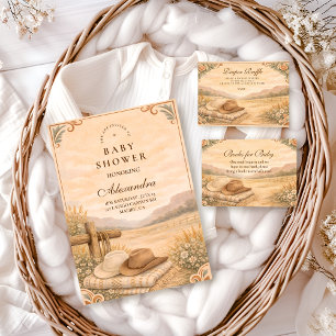 Invitación Chorreada del Desierto Occidental para Baby Shower