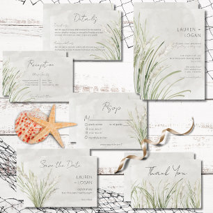 Tarjeta De Agradecimiento Boda Moderno Mínimo de Boho Pampas Gracias