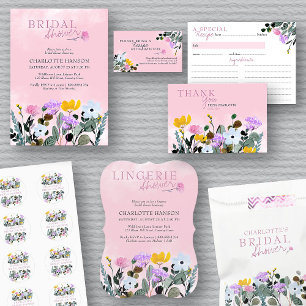 Tarjeta De Recepción Solicitud de receta para la ducha de nuez rosa de 