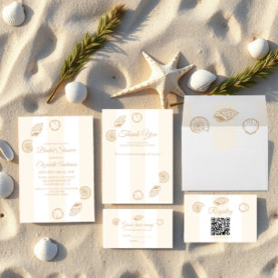 Invitación Conchas marinas y campanas de boda: Desayuno de no