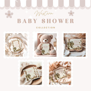 Invitación Rustic Cowgirl Boots Baby Shower
