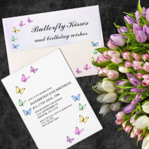 Invitación Cumpleaños de las Mariposas Coloridas
