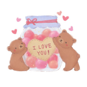 Tarjeta Festiva Ositos de peluche y waffles