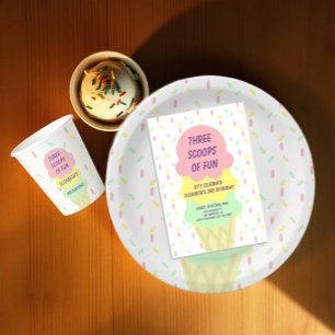 Invitación Crema de hielo 3er cumpleaños