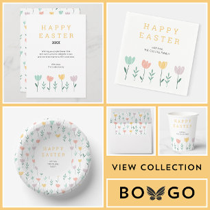 Invitación Domingo de Pascua Brunch Amarillo Floral Cute Botá