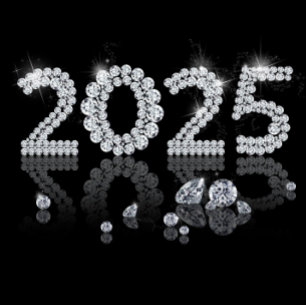 Servilleta De Papel Año Nuevo Brillante de los Diamantes de 2025