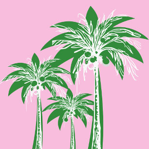 Servilleta De Papel Playa tropical de verano preppy con palmeras verde