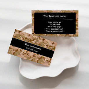 Tarjeta De Visita Canales de camuflaje del desierto, patrón militar,
