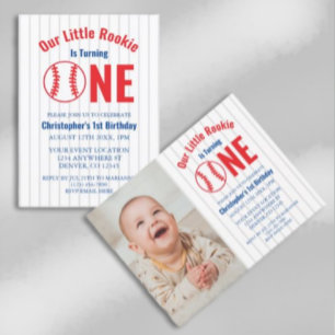 Invitación Primer cumpleaños de Rookie Baseball