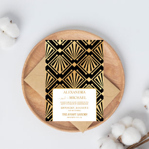 Servilleta De Papel Glam Art Deco Black Gatsby Boda estilo años 1920