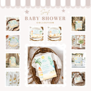 Invitación Baby on Board Beach Surf Baby Shower