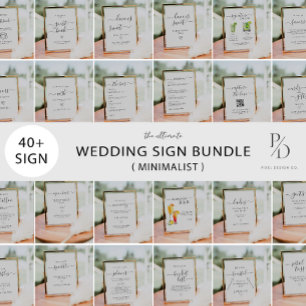 Invitación Rótulo del libro de fotos del Boda minimalista,