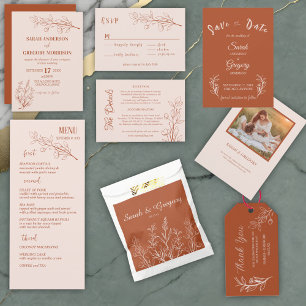 Tarjeta De Recepción Cartas "En lugar de regalos" de Floral Boho Terrac