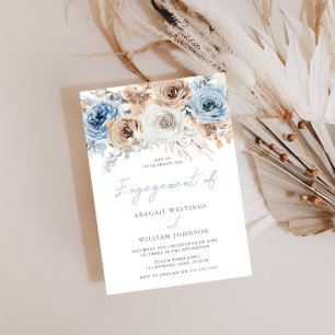 Invitación Elegante Boda moderno Boho Blue