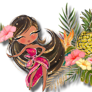 Invitación Aloha Purpurina Couples Shower