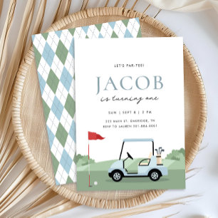 Invitación de cumpleaños de golf Par-tee