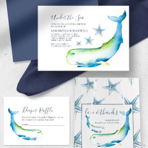 Tarjeta De Recepción Baby Shower Diaper Raffle vende ballena