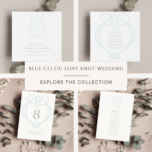 Reserva La Fecha Blue Irish Swan Love Knot Wedding Save the Date
