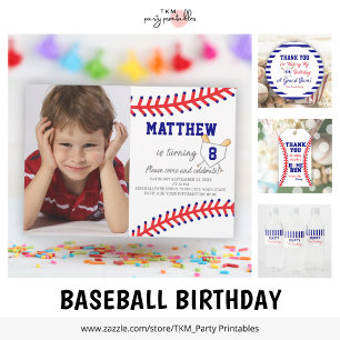 Invitación Nacimiento de Béisbol Fiesta de Deportes Boy Photo