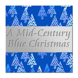 Postal Festiva Estrellas azules, árboles navideños modernos