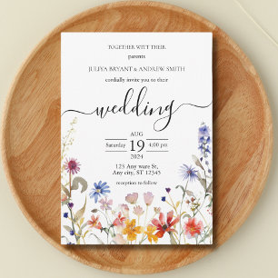 Invitación a la ducha con flores silvestres de col