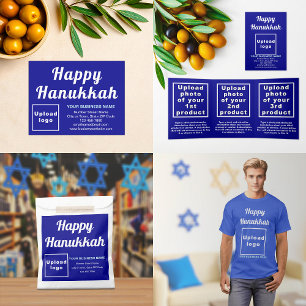 Saludo de Business Hanukkah en botón de redondeo a