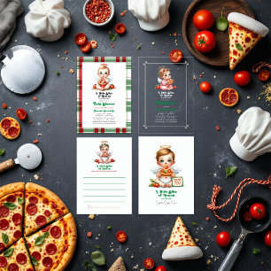 Invitación Un poco de Baby Shower celestial con tema de pizza