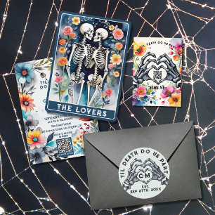 Pegatina Redonda Hasta Que La Muerte Nos Haga Esbozos De Parte Boda