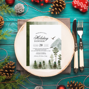 Invitación Bosque verde natural moderno   Árboles acuarelas