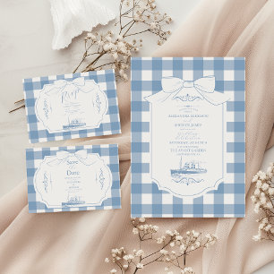 Invitación Moda Coquette Nautical Bow Boda