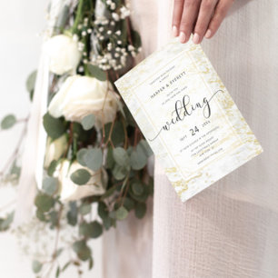 Invitación Mármoles modernos en el océano con Boda del círcul