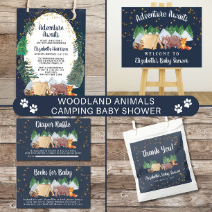 Plato De Papel Adventure Awaits Woodland Animals Baby Shower