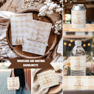 Invitación Montañas Brown y Martinis Bachelorette