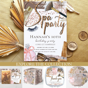 Invitación diseño de Safari de lujo del Spa Birthday