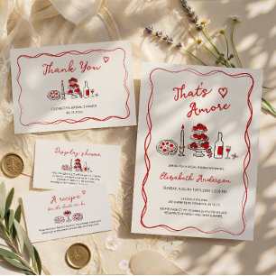 Invitación Ducha de Boda Italiana Dibujada a Mano That's Amor
