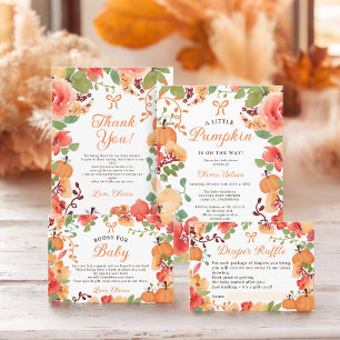 Tarjeta De Agradecimiento Cae Bow Boho Pequeña calabaza florida ducha de beb