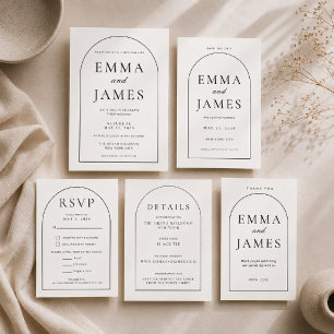 Tarjeta de RSVP de boda minimalista con forma de a