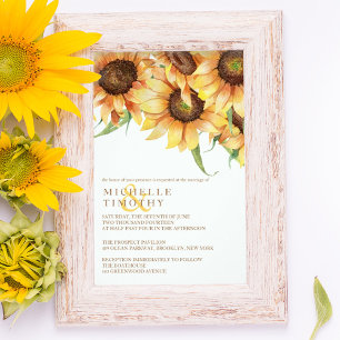 Elegantes invitaciones a la boda de girasoles