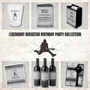 Etiqueta Para Botella De Vino Leyenda guitariana Feliz cumpleaños botella de mús