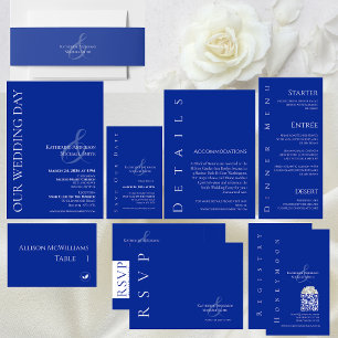 Invitación Foto moderna en azul y blanco-Boda - Gracias-