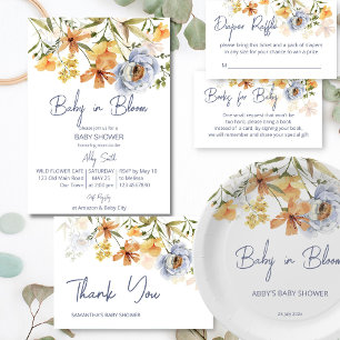 Invitación Bebé en flor de flores silvestres ducha bebé