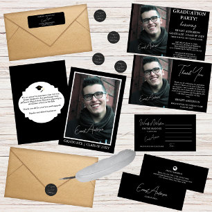 Invitación a graduación de fotografías modernas en