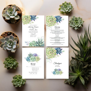 Tarjeta De Agradecimiento Boda de Sucultores de Cactus del Desierto