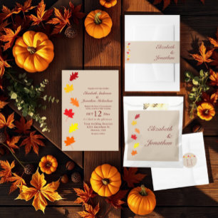 Invitación Boda de Hojas de Otoño